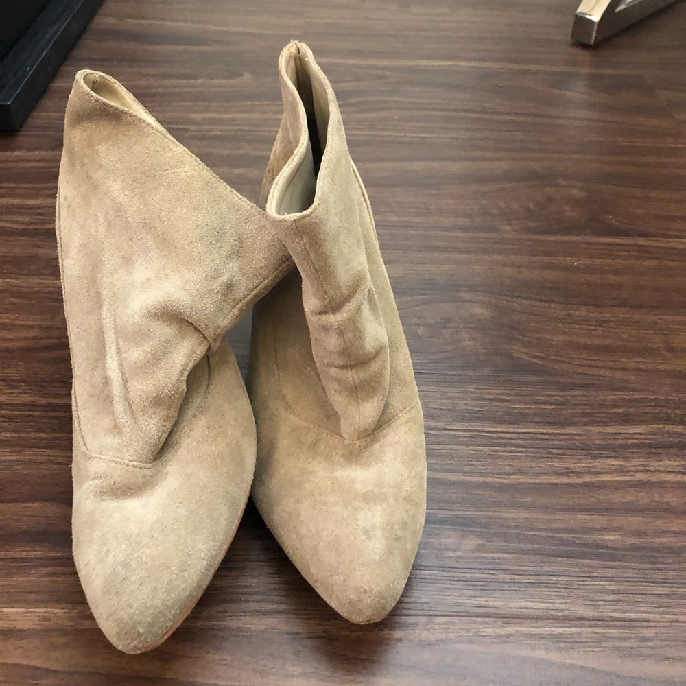 Tan suede booties